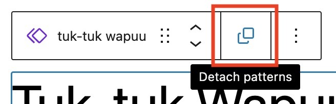 گزینهٔ Detach pattern در تصویر رسمی وردپرس؛ رابط تصویر انگلیسی است.
