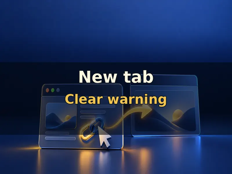 Warn users before opening a new tab