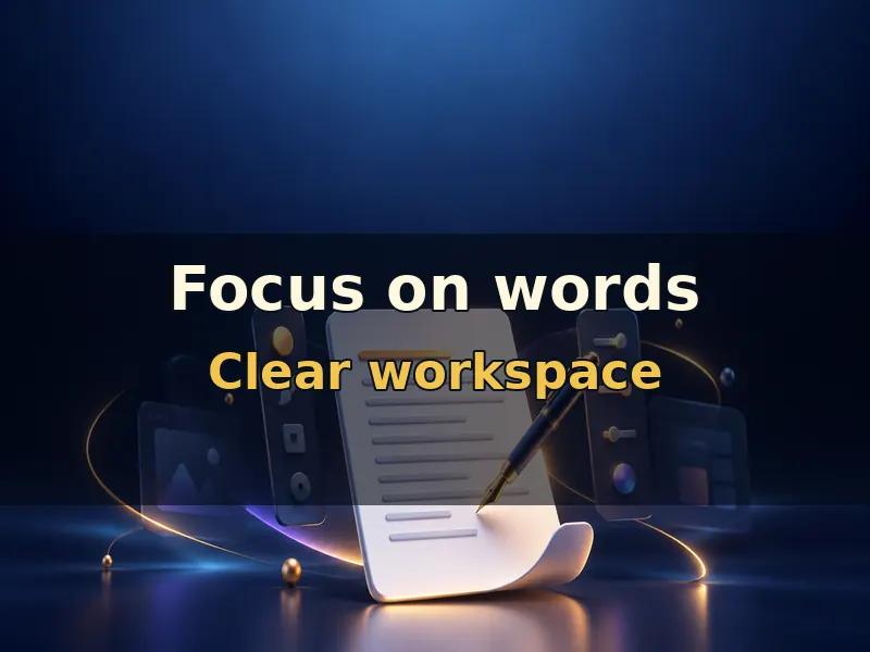 Temporarily hide extra tools while writing