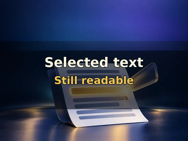 Keep selected text readable